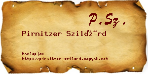 Pirnitzer Szilárd névjegykártya